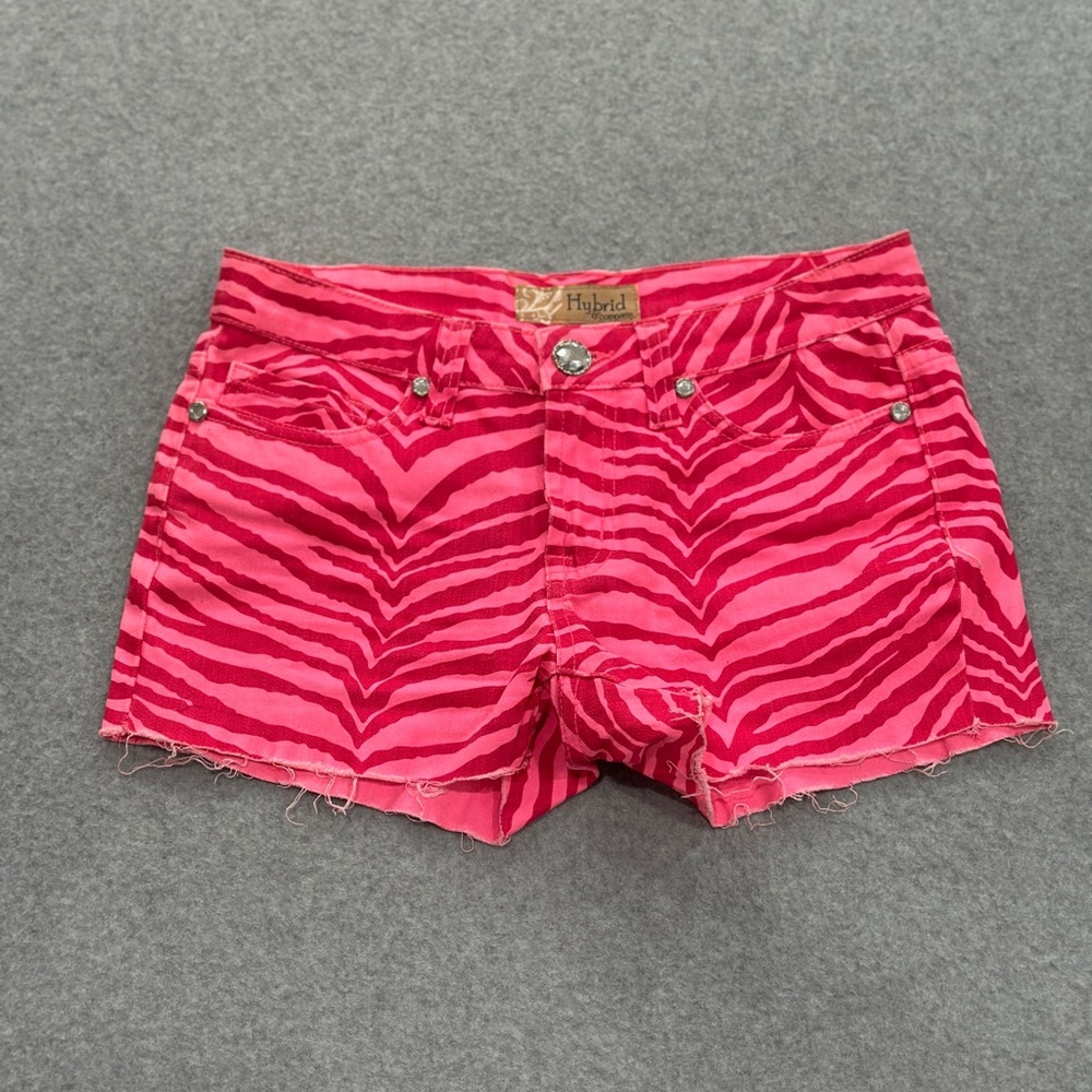 Hybrid & Company Vibrant Pink Zebra Women's Jean Shorts